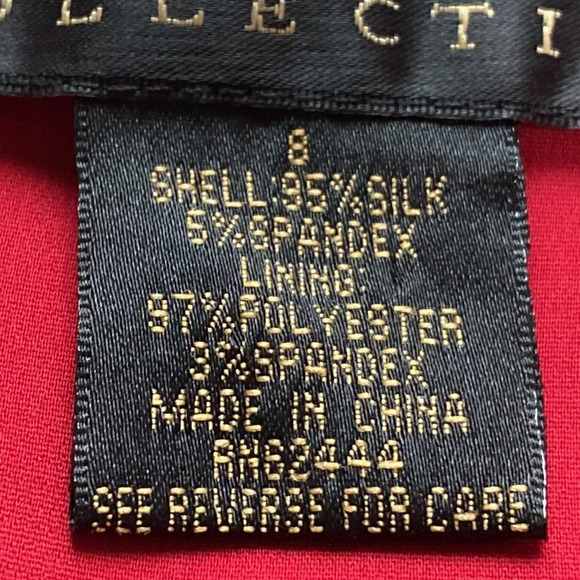 Nicole Miller Red Front Keyhole Ruched 95% Silk Above Knee Dress Size 8 - Picture 8 of 9